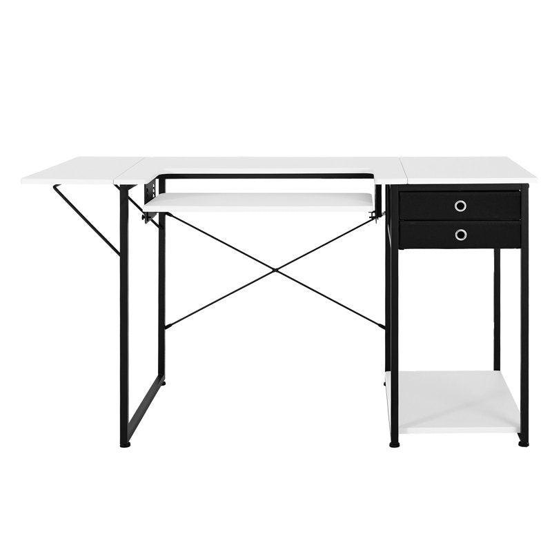 Foldable Sewing Table with Drawers and Adjustable Storage - Home & Studio Use