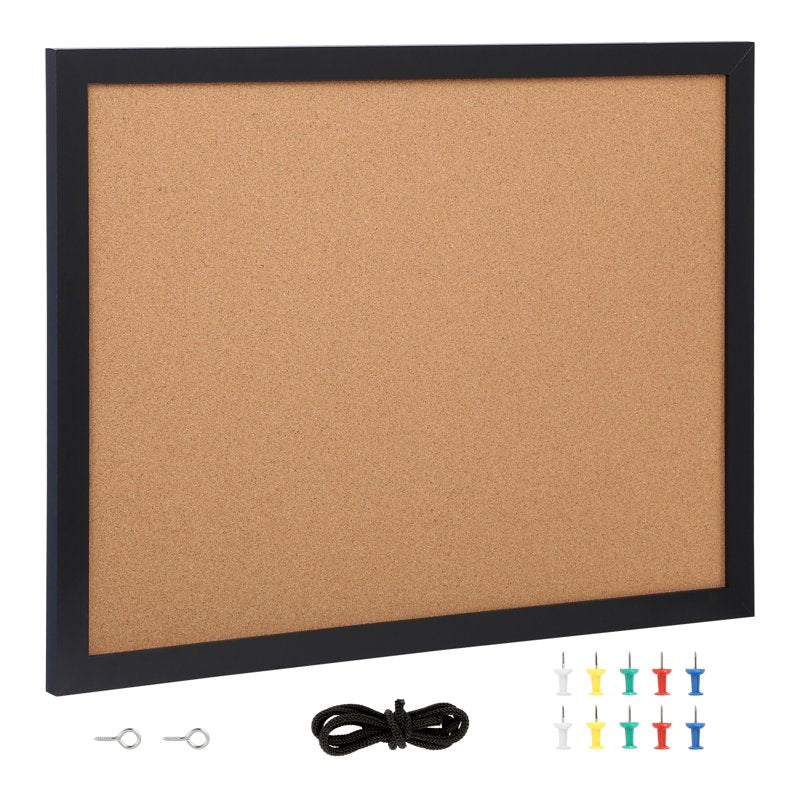 Double-Sided Notice Board 24x18 Inches with Thumbtacks - Office & Home Use