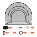 Portable Baseball Batting Cage 33x12x9.8 ft Freestanding Hitting Net with Pitching Slot