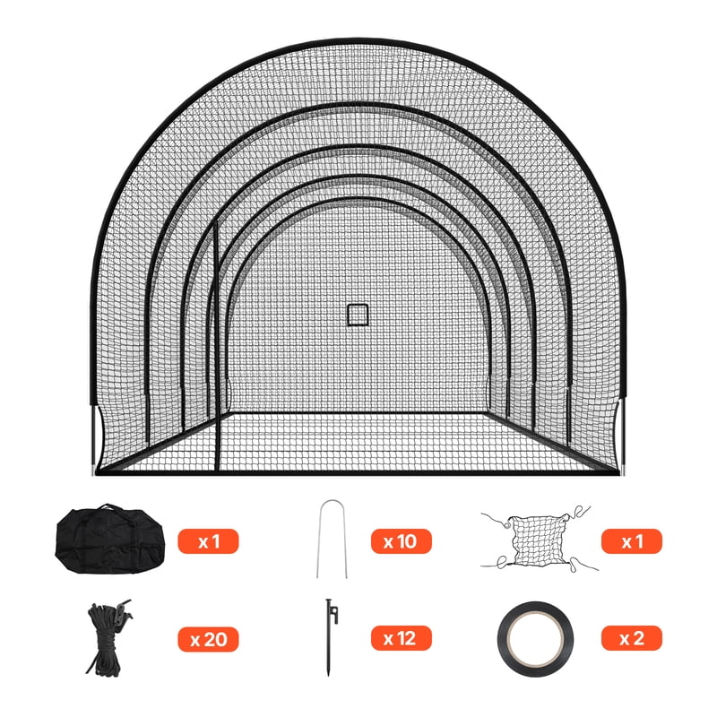 Portable Baseball Batting Cage 40ft x 12ft Freestanding Net for Indoor Outdoor Training