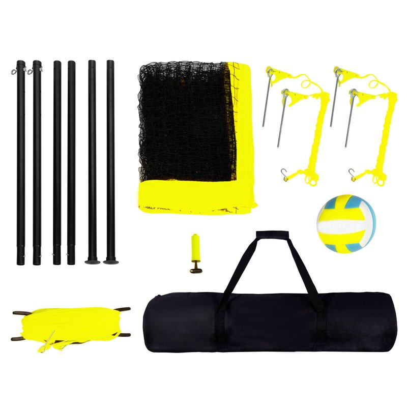 Portable Volleyball Net Set with Adjustable Steel Poles & PVC Net - Outdoor Sports Equipment