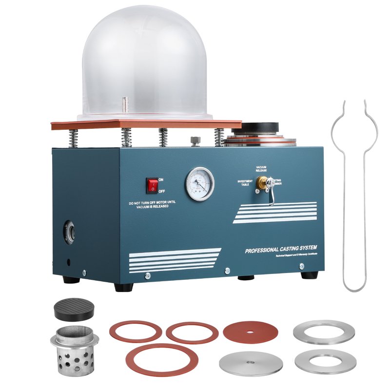 Jewelry Vacuum Casting Machine 290W Power 3 CFM Pump for Metal & Jewelry Casting