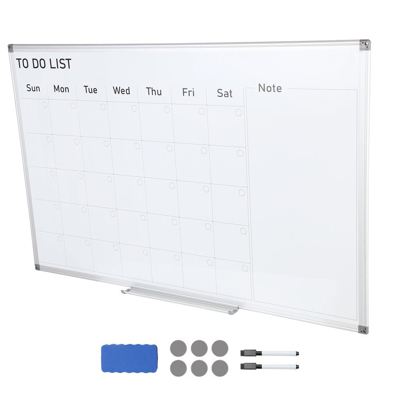 Magnetic Whiteboard Calendar 36x24 Inch Wall Planner with Markers & Eraser