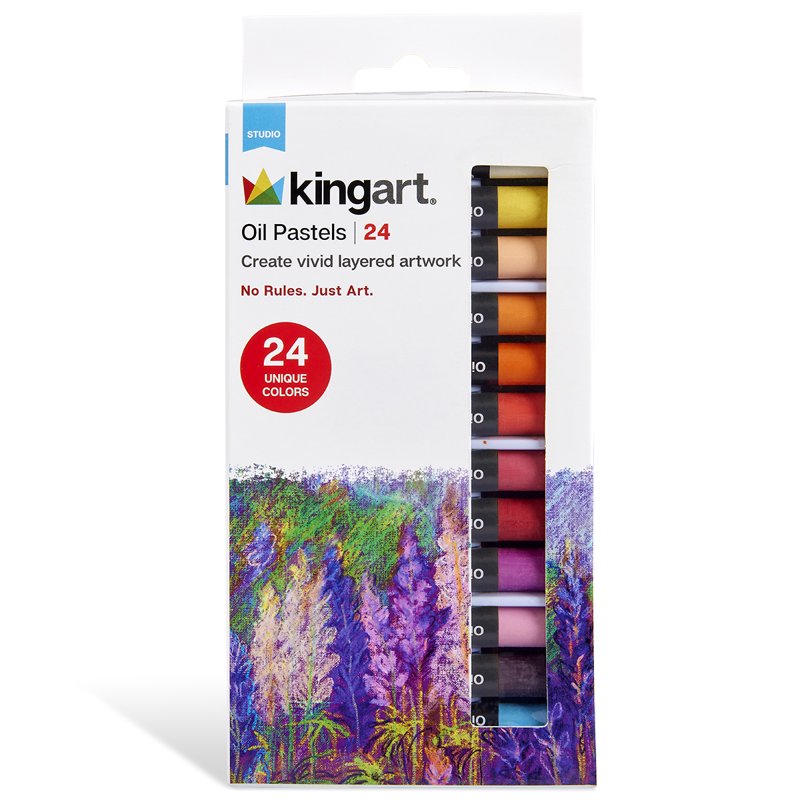 Artist Oil Pastel Set with 24 Vibrant Colors for Drawing & Mixed Media