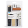 13-Piece Sketching and Drawing Kit with Pencils Charcoal Pastels Blending Tools