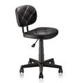 Adjustable Swivel Rolling Stool with PU Leather Seat and Foot Rest - Modern Drafting Chair