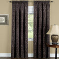 Damask Chocolate Brown Thermal Blackout Curtains - 52 x 84 Inches, 2 Panels