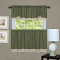 Sage Green Kitchen Curtains with Valance - 58x14 Inch, 2 Panels