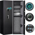 Home Gun Safe with Fingerprint & Key Lock, Adjustable Shelf, Alarm System