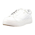 Women's Canvas Sneakers with Lace-Up Closure - White Knit, Wide & Medium Widths