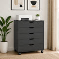 Mobile Under-Desk File Cabinet with Lockable Casters - Black or White