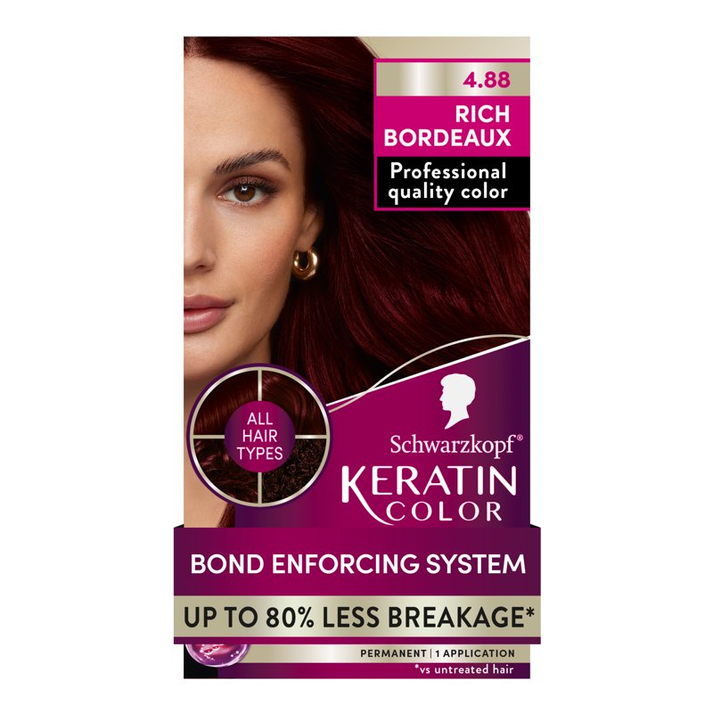 Permanent Hair Dye Kit with Keratin & Gray Coverage - Multiple Shades