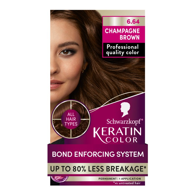 Permanent Hair Dye Kit with Keratin & Gray Coverage - Multiple Shades