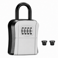 Portable Key Safe Lock Box with Resettable 4-Digit Code - Wall Mount or Hanging Storage for House Keys