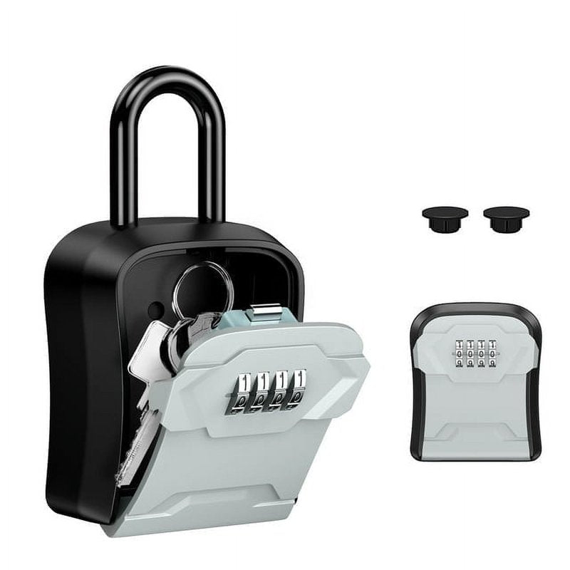 Key Lock Box with Removable Shackle 4-Digit Combination for Home & Garage Security