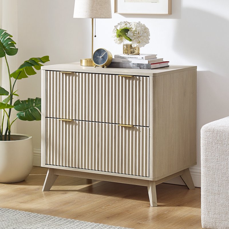Modern Lateral File Cabinet with 2 Drawers - Large Storage for Home Office