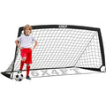 Kids 6x4ft Backyard Soccer Goal - Large Portable Folding Net with Carry Bag (Black) - Outdoor Soccer Training