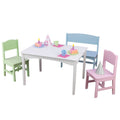 Kids Table with Bench and Chairs - Multicolored Children's Furniture