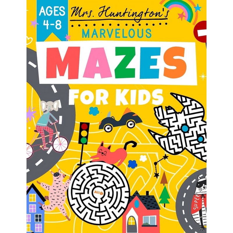 Kids Maze Activity Book for Ages 4-8 - 100 Fun Puzzles & Coloring Pages