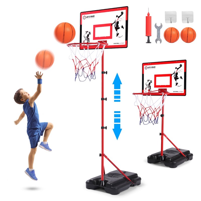 Kids Adjustable Basketball Hoop for Toddlers & Kids 3-8 - Indoor & Outdoor Toy
