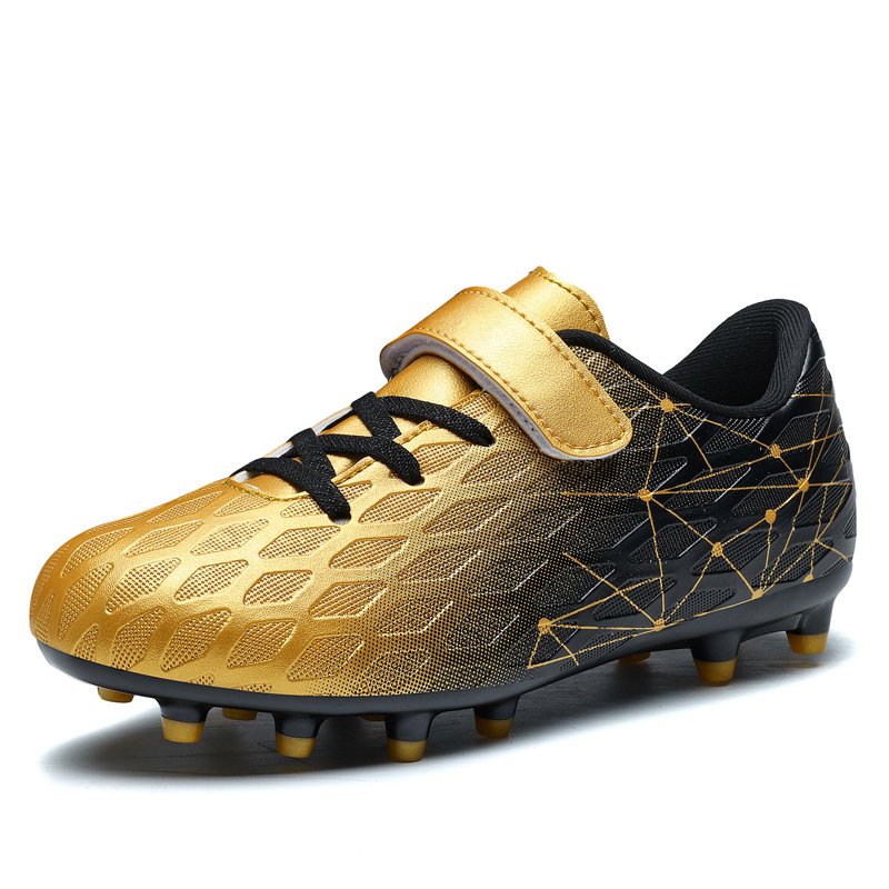Kids Firm Ground Soccer Cleats - 5 Big Kid, Black/Gold - RDYLBU