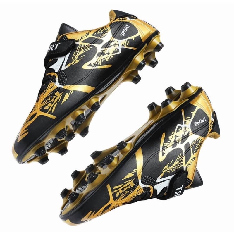 Kids Soccer Shoes - Changxing Athletic Football Cleats, Little & Big Kids, Long-Black-Gold