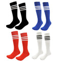 Rainbow 1 Kids Soccer Socks 4 Pack - Fomann Cotton Team Socks for Boys & Girls, 8-11 Years
