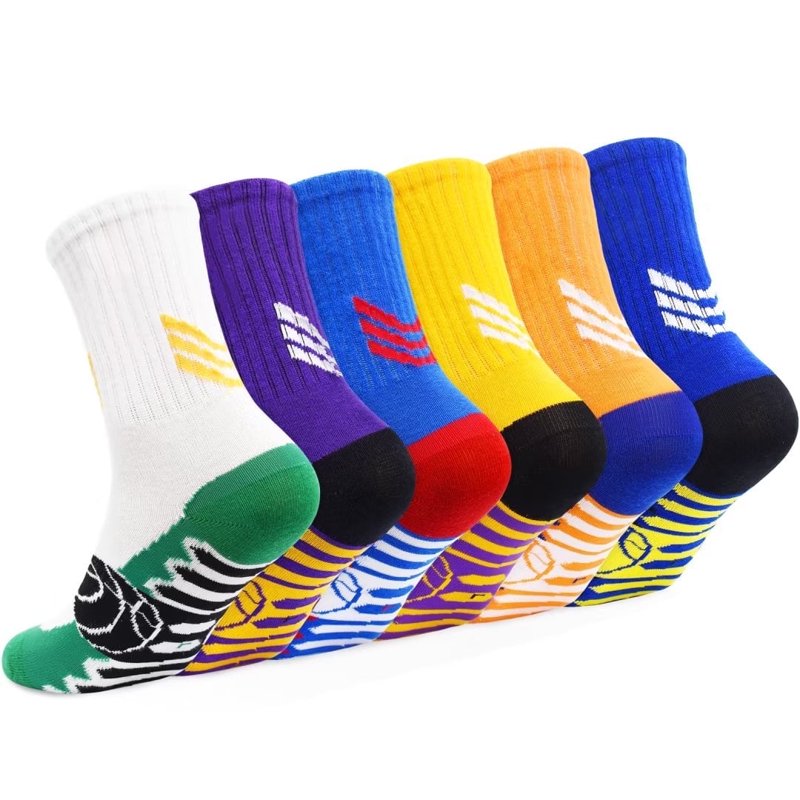 Kids Athletic Sports Socks - Basketball, Soccer & More - 6 Pairs