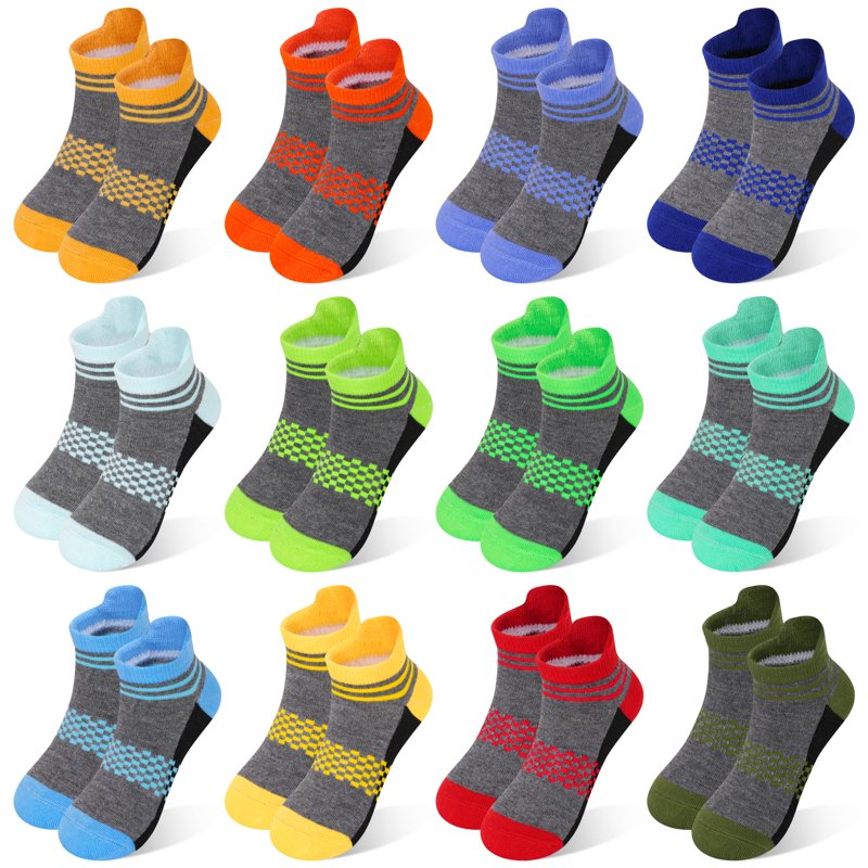 Elutong Kids 12 Pairs Ankle Socks – 5-7 Years Multicolor