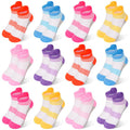 ELUTONG Kids Socks 12 Pairs Ankle Athletic Low Cut 1-14 Years Variation: Multicolor-c, 03