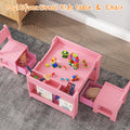 Kids 4-in-1 Wooden Activity Table and Chair Set with Storage for Toddlers