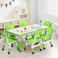 Kids Multi-Activity Table and Chairs Set - Height Adjustable, Non-Slip, 6 Seats