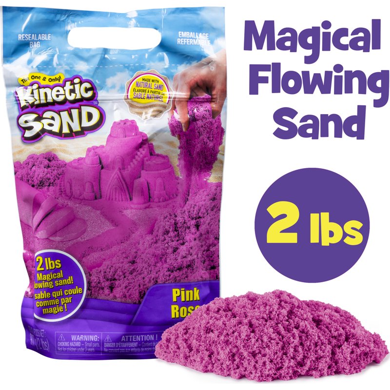 Kinetic Sand Sensory Play Sand Pink 2 lb Reusable Moldable Kids Toy