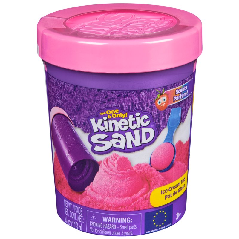 Kids Scented Pink Ice Cream Kinetic Sand Tub with Scoop & Mold - 4oz