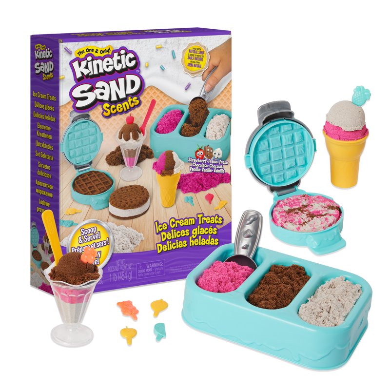 Scented Kinetic Sand Playset for Kids - Ice Cream Treats & Sensory Toys