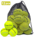 Bulk Tennis Balls for Practice & Dog Training - 12 Pack with Mesh Bag