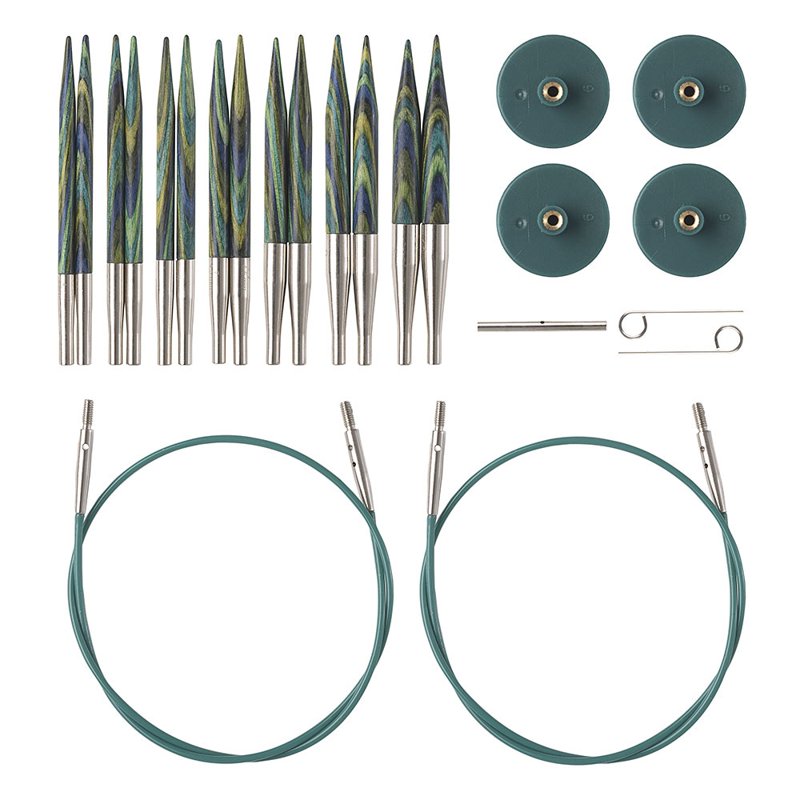 Interchangeable Wood Knitting Needle Set with Short Tips - 2.75" US Sizes 4-10