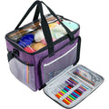 Large Capacity Knitting & Yarn Storage Bag with Pockets - Purple