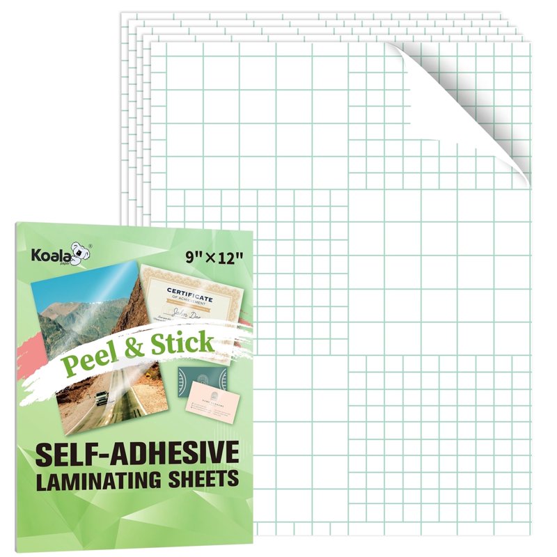 Self-Adhesive Laminating Sheets 9x12 Inch - Waterproof Protectors 15 Pack