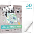 Printable Vinyl Sticker Paper for Inkjet Printers 8.5x11 Waterproof Matte Sheets