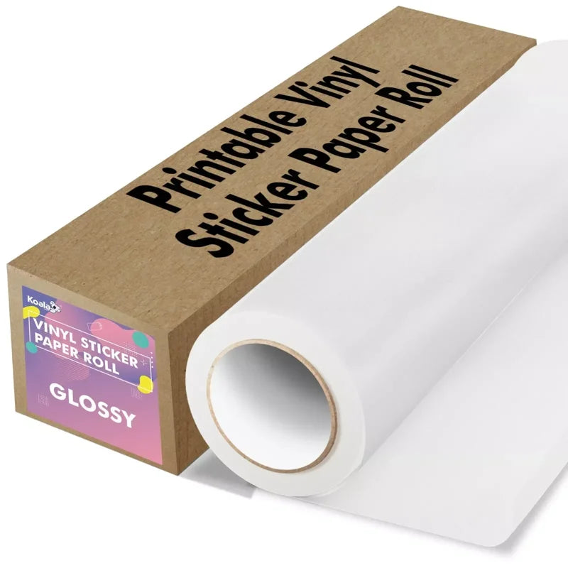 Printable Vinyl Sticker Paper Roll for Inkjet Printers - Waterproof & Glossy/Matte Options, 13x32.8 ft