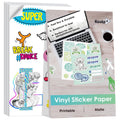 Printable Vinyl Sticker Paper for Inkjet 100 Sheets Waterproof Matte White 8.5x11