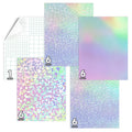 Self-Adhesive Holographic Laminating Sheets A4 - Waterproof Sticker Overlay - 25 Sheets