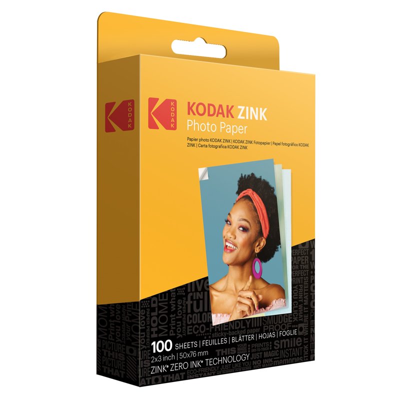 Kodak 2x3 Photo Paper Set - 100 Sheets, Bright, Water & Tear Resistant