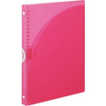 Slim Colorful B5 Double Pocket Binder with 26 Holes - Pink, Blue, Clear
