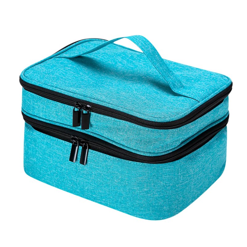 Large Double-Layer Sewing Organizer Box with Pockets and Compartments