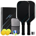 Kovryx Pickleball Paddles Set of 2 - Honeycomb Textured Fiberglass, 16mm Core, Non-Slip Grip, Black-1