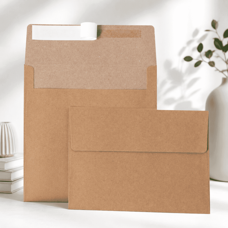 Self Seal Kraft Envelopes for 4x6 Photos Invitations - 70 Pack