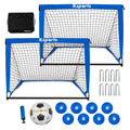 Ksports 4 ft Soccer Goal Bundle - Blue, Includes Nylon-Wound Ball & Pump
