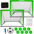 Ksports 4ft Green Soccer Goals Bundle with Size 4 Ball, Pump, Cones & Bag - Variation: 4ft Green